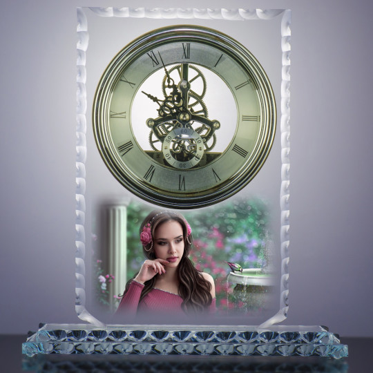 Glasstrofé stilisert klokker WAVES - Bilde 