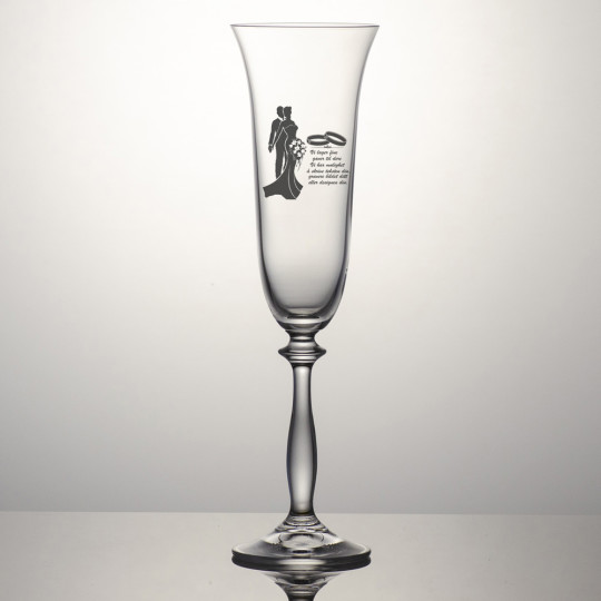 Champagneglass Angela - Motiv og teksten