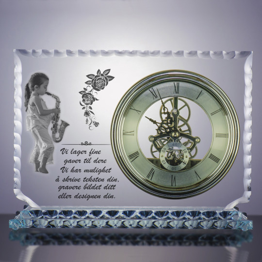 Glasstrofé stilisert klokker ORBIT - Bilde og teksten