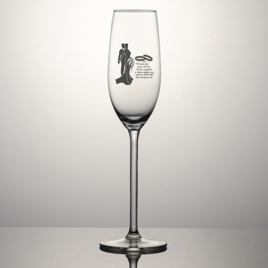 Champagneglass Allure - Motiv og teksten