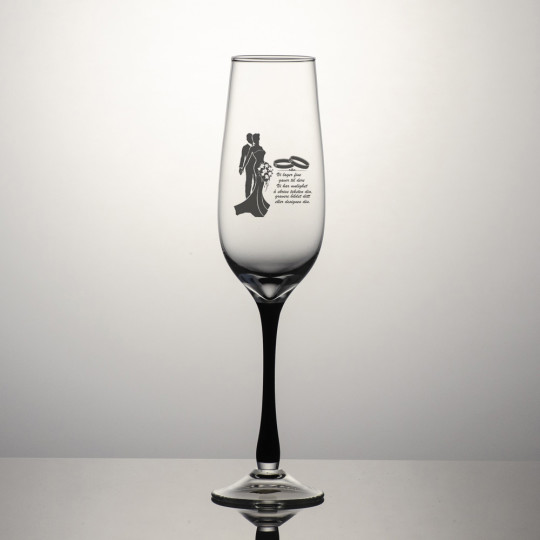 Champagneglass Neman - Motiv og teksten