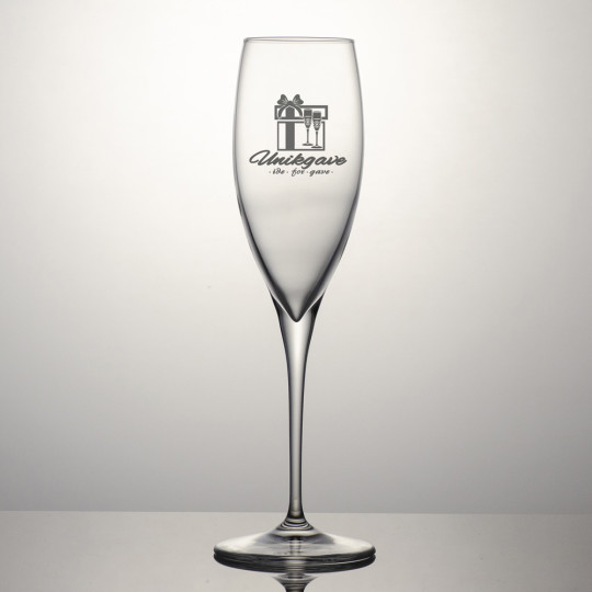Champagneglass Premium - Logo og navn 