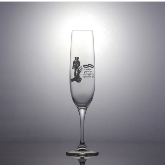 Champagneglass Linda - Motiv og teksten