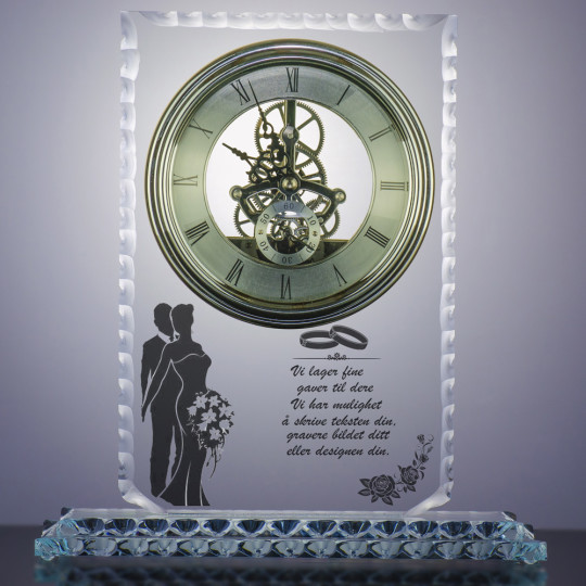 Glasstrofé stilisert klokker WAVES - Motiv og teksten 
