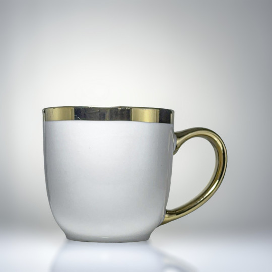 Keramisk te kopp Retro (hvit) - Logo og navn