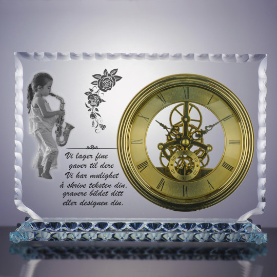 Glasstrofé stilisert klokker ORBIT - Bilde og teksten