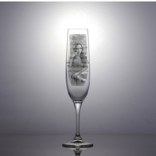 Champagneglass Linda - Bilde og teksten 