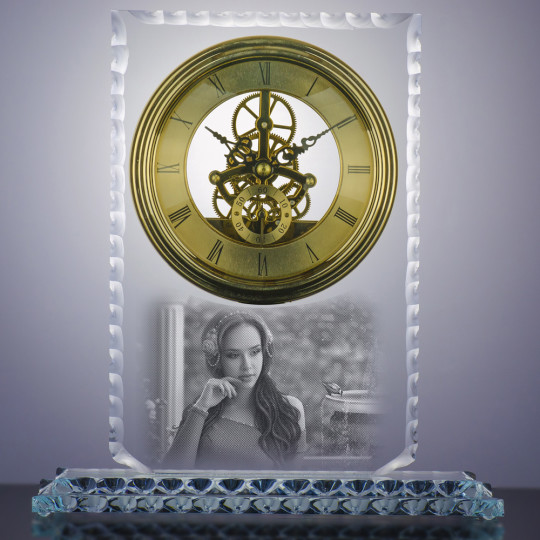 Glasstrofé stilisert klokker WAVES - Bilde 