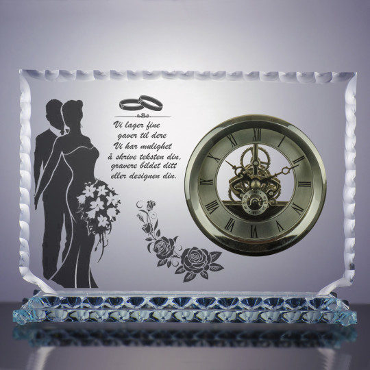 Glasstrofé stilisert klokker ORBIT - Motiv og teksten 