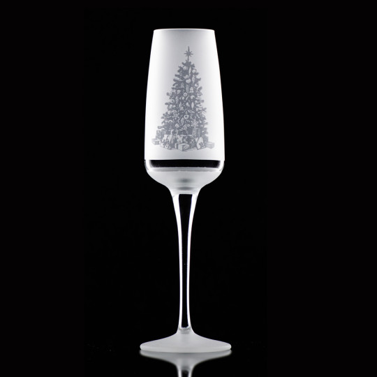 Champagneglass Aurum med nyttårs og julemotiver