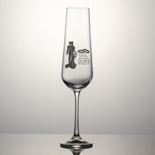 Champagneglass Sandra - Motiv og teksten
