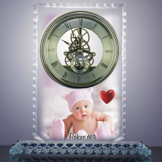 Glasstrofé stilisert klokker WAVES - Bilde og navn 