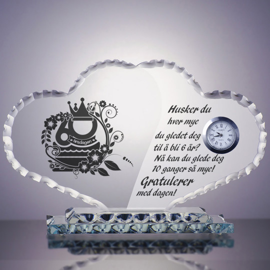 Glasstrofé klokker DIAMOND - Motiv og teksten 