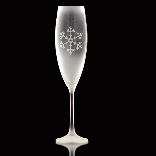 Champagneglass SOPHIA med julemotiver