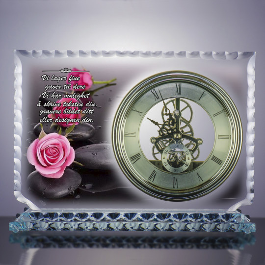 Glasstrofé stilisert klokker ORBIT - Tekst