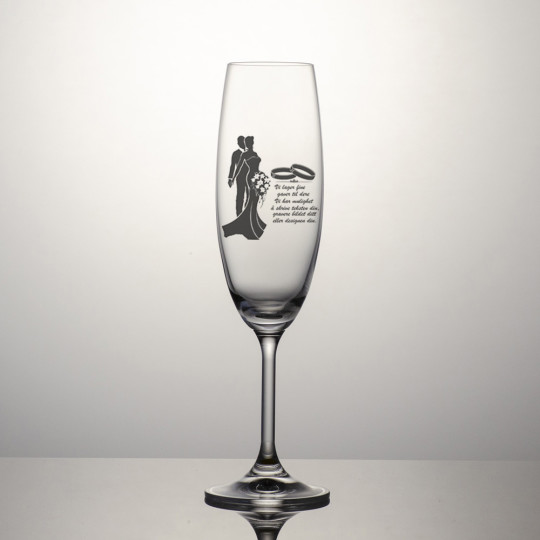 Champagneglass Sylvia - Motiv og teksten