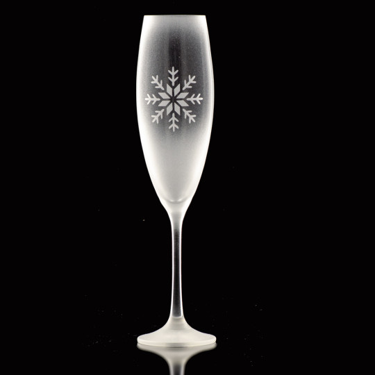 Champagneglass SOPHIA med snøfnugggravering