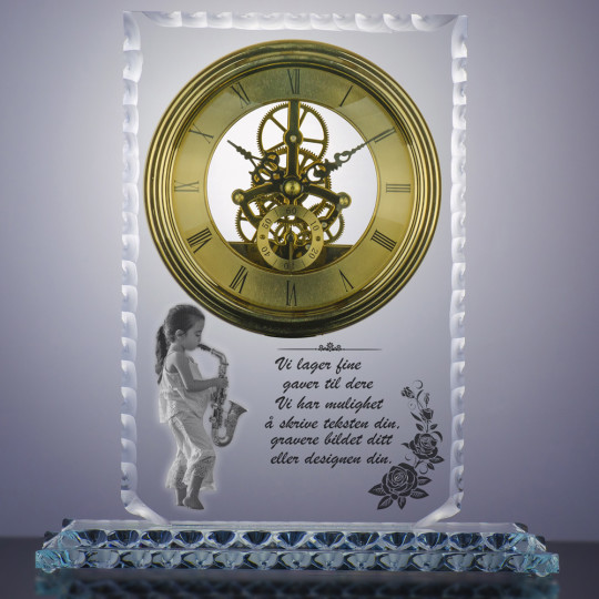 Glasstrofé stilisert klokker WAVES - Bilde og teksten