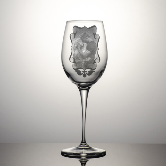 Hvitvinsglass Premium - Dekorert bilde