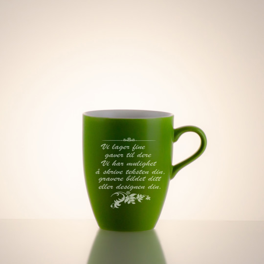 Keramisk kopp (grønn) - Tekst
