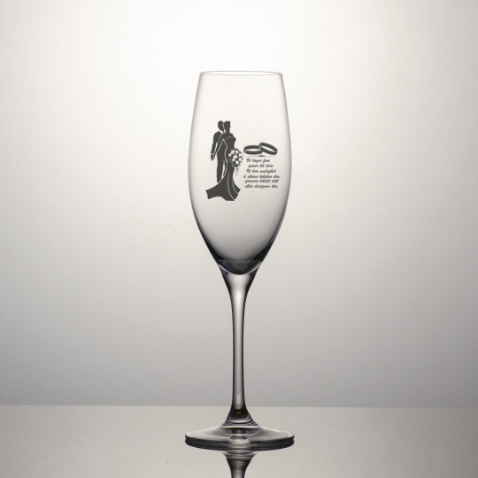 Champagneglass Chateau - Motiv og teksten