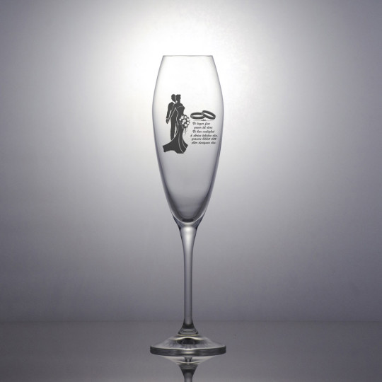 Champagneglass Bravo - Motiv og teksten