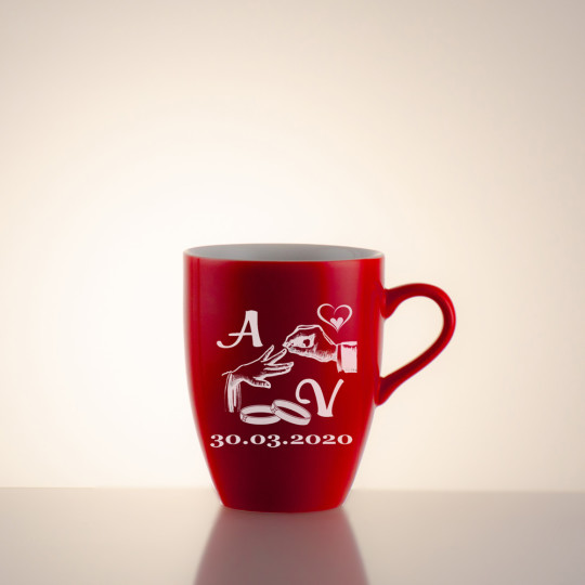 Keramisk kopp (rød) - Motiv 