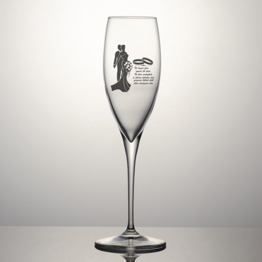 Champagneglass Premium - Motiv og teksten